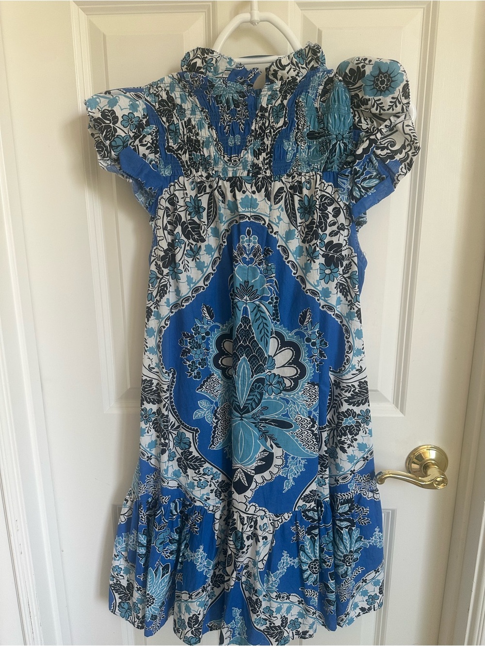 Blue Floral Smocked Sundress